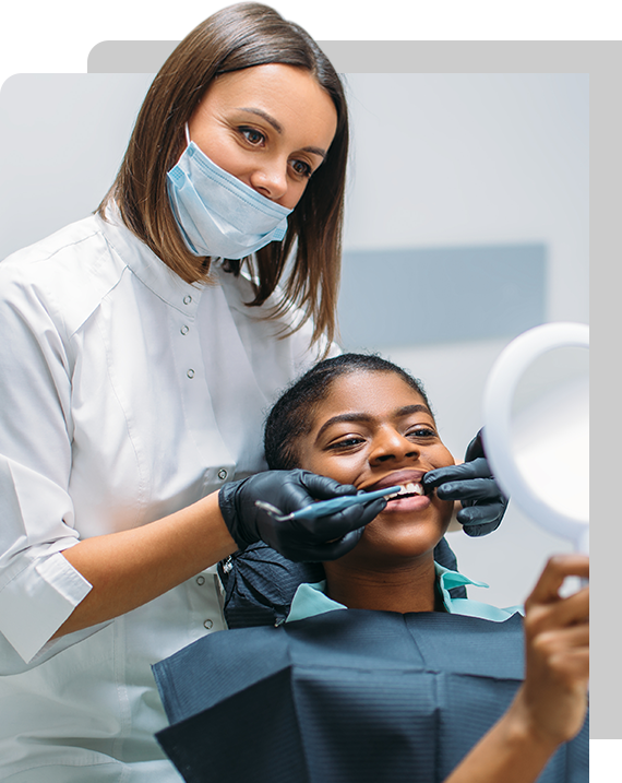 Dentist with patient