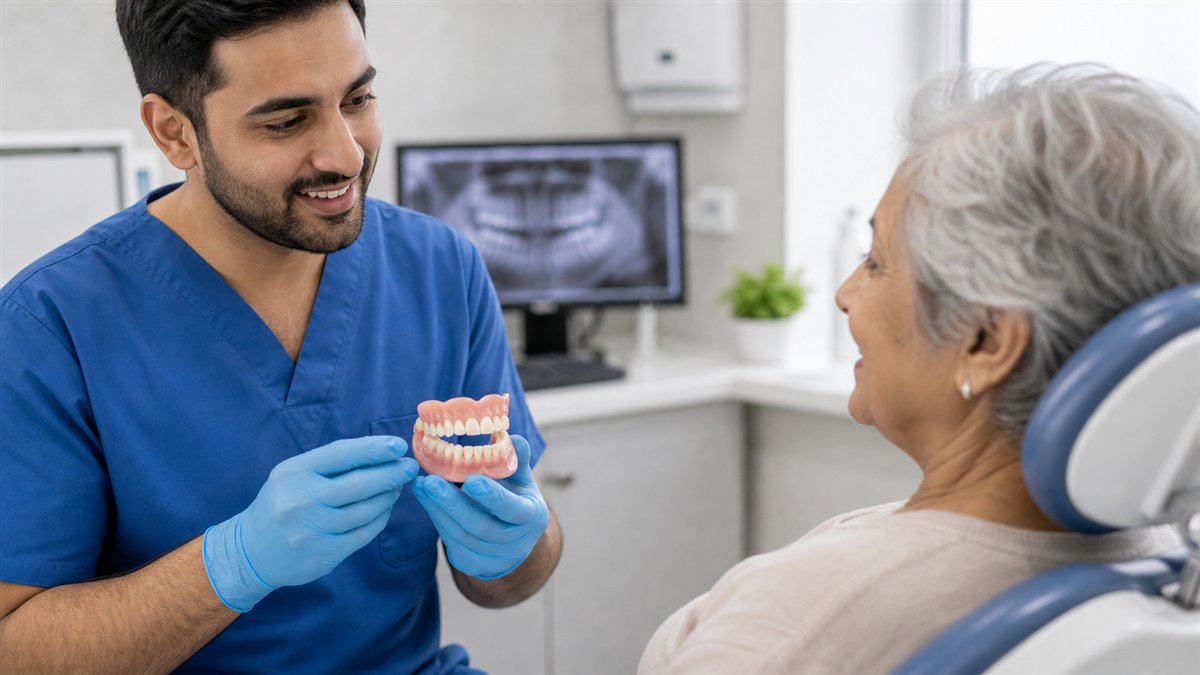 Natural-looking dentures